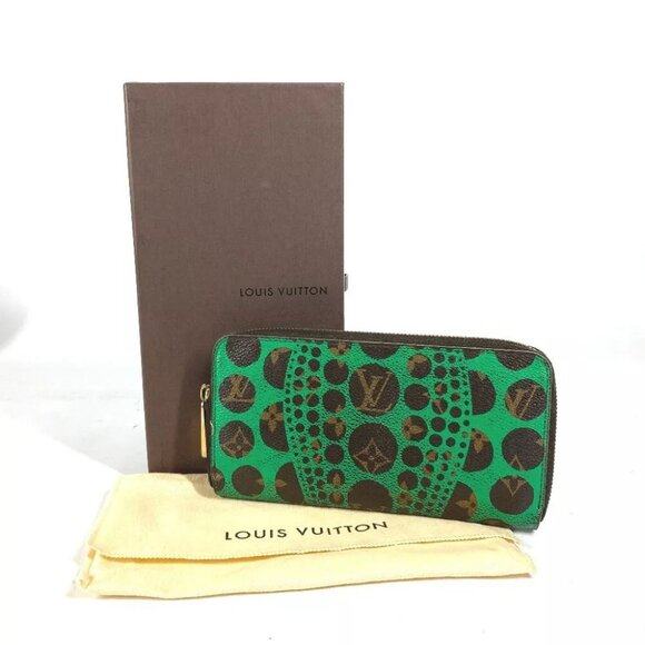 LOUIS VUITTON M60451 Monogram Pumpkin Dot by Yayoi Kusama Zippy Wallet